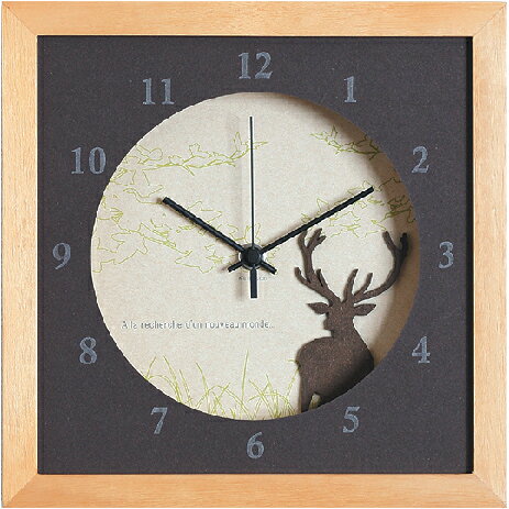 時計 Verdure Reindeer/NA/掛け時計 置き時計 ウォールクロック インテリア 壁掛け 時刻 ギフト プレゼント 新築祝い おしゃれ 飾る かわいい アート Sサイズ 巣ごもり
