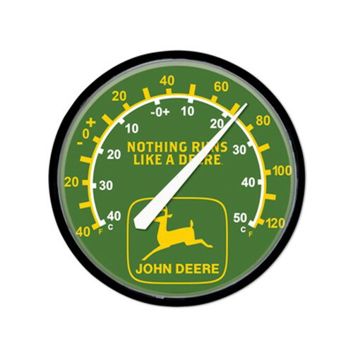 John Deere Thermometer ジョンディアー サーモメーター 温度計 アメ車 アメリカン ブラック 店舗 トラクター 農家 農業 アメリカ雑貨 アメリカン雑貨