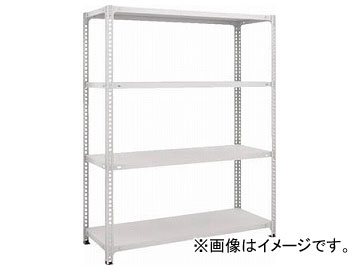 トラスコ中山 セミボルトレス軽量棚 W1200×D600×H1500 4段 W色 SBL-5464-W(7786441) Semi Boltless Lightweight Shelf stage Color