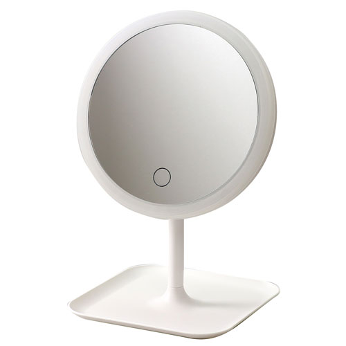 アーテック LEDライト付き 卓上ミラー 化粧 メイク 鏡 卓上 充電式