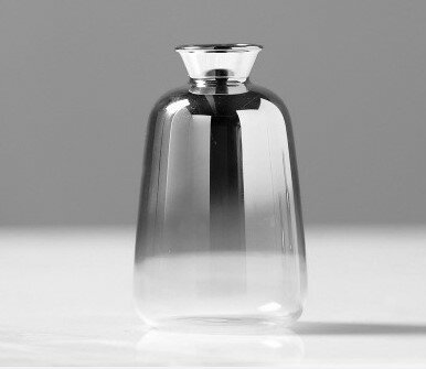 DIDIER 花瓶 モダン フラワーベース 一輪挿し グラデーションシルバー トール おしゃれ シンプル 北欧 Φ9×高さ14cm