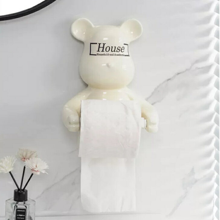 インテリア 雑貨 トイレットペーパーホルダー クマ 韓国人気 日用品雑貨 トイレ用品 動物 ぶた くま 子供 ピンク ブラウン都会的 リラックス