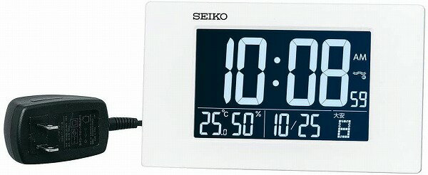 【送料無料】SEIKO CLOCK (セイコークロック) 置時計 電波 白 95×162×47mm DL215W ■送料無料※北海道・九州・沖縄・離島は別途送料(1080円〜2160円)