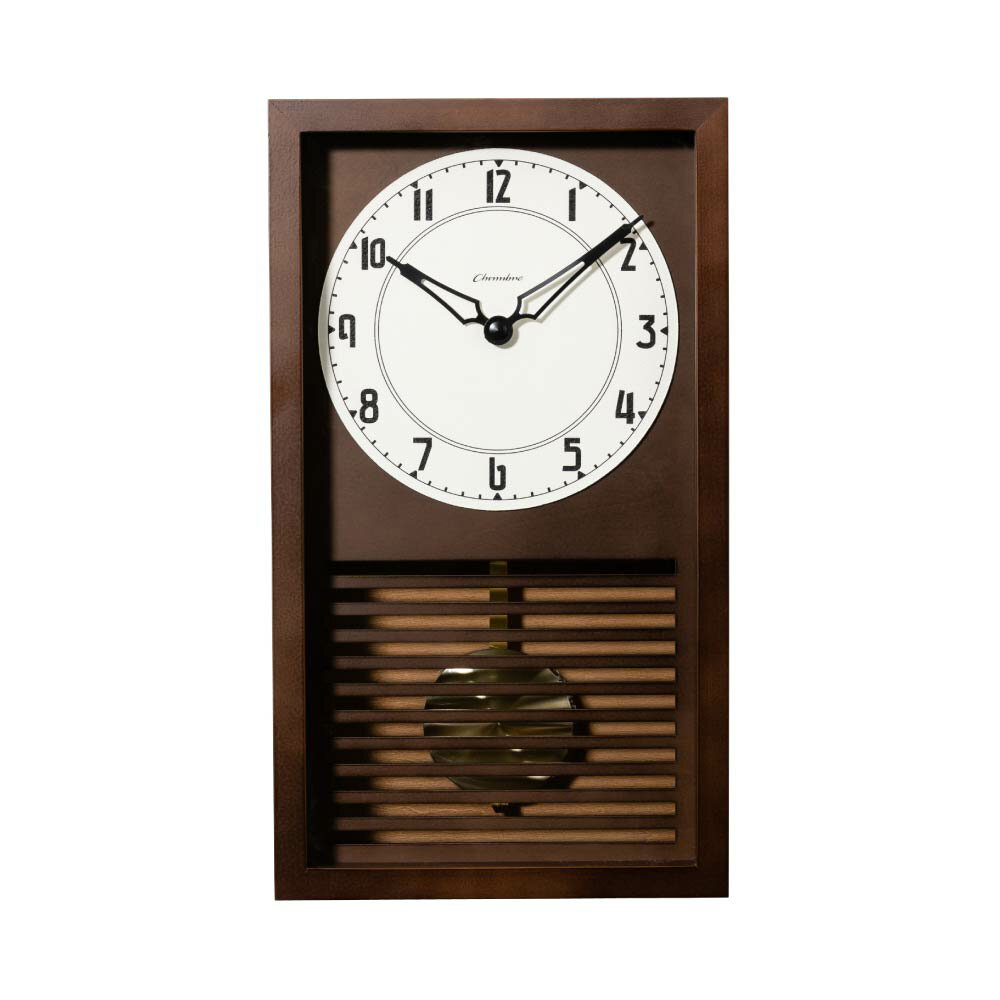 シャンブル CHAMBRE LATTICE PENDULUM CLOCK DARK BROWN CH-058DB 静か 音がしない 木製 クロック 壁掛け時計 おしゃれ 壁掛け時計 静音 兼用 レトロ モダン 和風 振り子時計 置き時計スクエア型 振り子 日本製 和風 ウッド ウォールクロック インテリア アンティーク