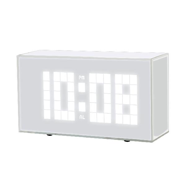 誠時(セイジ) 人感センサー搭載 LEDアラームクロック 温度計機能付 Saleve サレーブ ホワイト LED-108WH