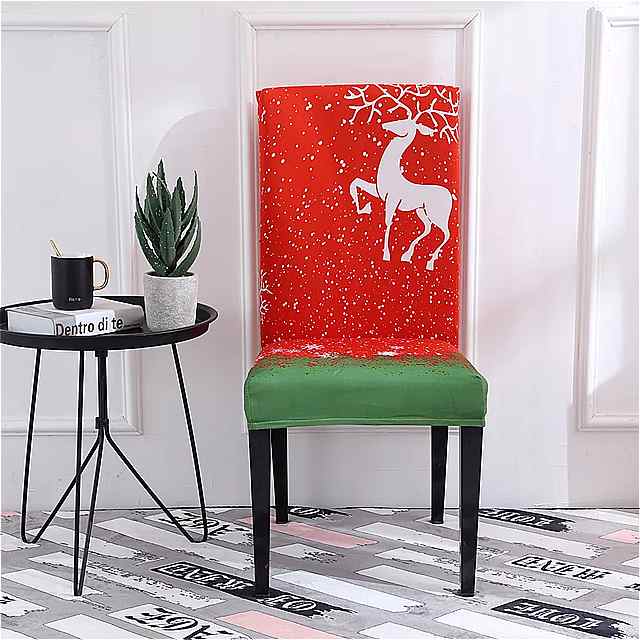 1/2/4/6個 クリスマス 椅子 カバー 弾性ストレッチユニバーサルサイズ ダイニング 椅子 カバー ケース キッチン クリスマス 装飾