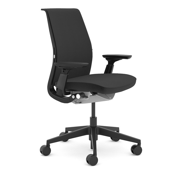 Steelcase Think シンク チェア フレームブラック 布張り アジャスタブルアーム エボニー 465A000BAM[ オフィスチェア テレワーク スチールケース ]【代引不可】【送料無料(一部地域除く)】