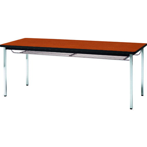 TOKIO ミーティングテーブル 角脚棚付 1500×900mm チーク チーク 〔品番:TDS-1590TK-T〕[1461459]「送料別途見積り,法人・事業所限定」【大型】