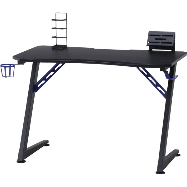 【送料無料】ゲーミングデスク ワークデスク 幅105cm ブルー スチール リビング 書斎 在宅ワーク テレワーク 在宅勤務 リモートワーク【代引不可】