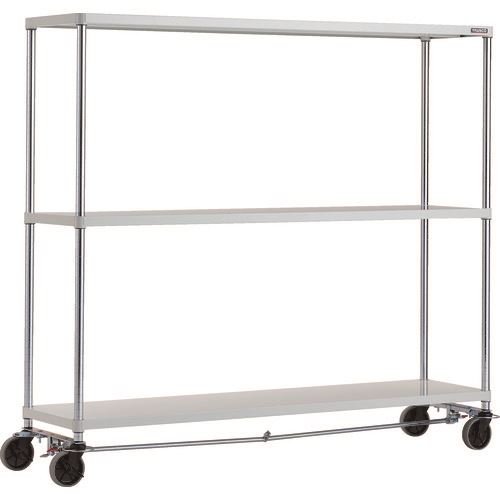 TRUSCO スチールラック フェニックスラック 1800X450 3段 U車輪4輪S付 W色 抗菌粉体塗装 (品番:PER-5643-U125-B4-W)(注番1832692)・(法人・事業所限定,直送元)