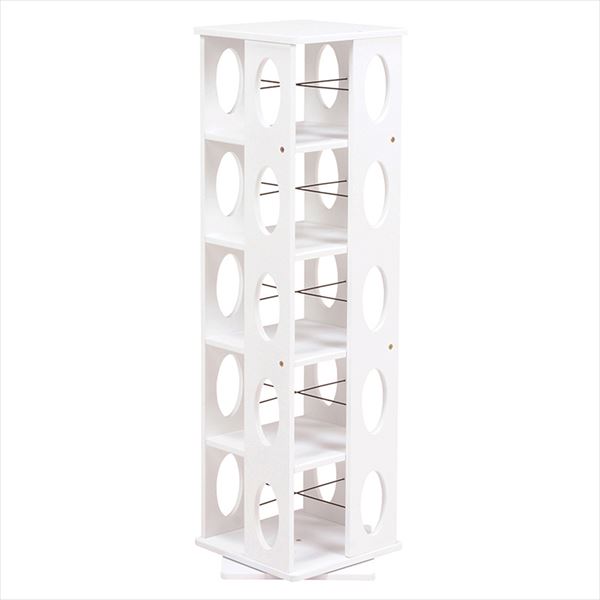 回転ラック 回転マルチラック コミックラック 省スペース 大容量 本 CD 収納 回転ラック MUD-6100WH(代引不可)【送料無料】