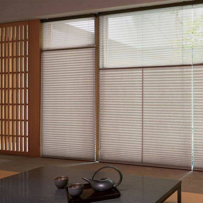 プリーツスクリーン オーダーサイズ▼もなみ シングルスタイル 電動式(マルチIR仕様) 魯山(ろざん)▼ニチベイM5084～5089 和紙調シリーズ 透過度 シークレット 【製品幅2005～2200×製品高さ610～1000mm】