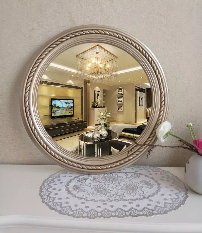 A010800高級豪華鏡 アンティーク調 壁掛け鏡 壁掛け 壁掛けミラー ウォールミラー 52cm