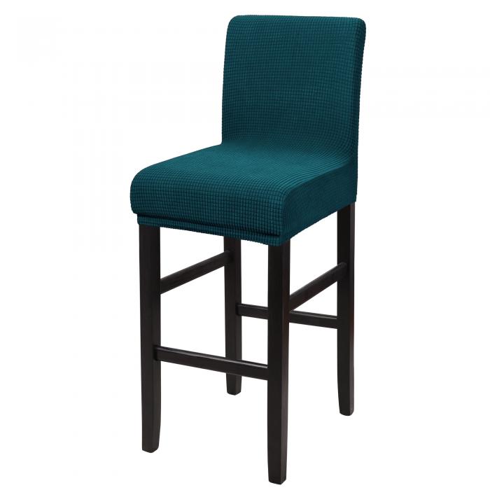 PiccoCasa チェアカバー ストレッチバー スツールカバー スクエアラティス付き パブカウンターハイト サイド ティール 1枚