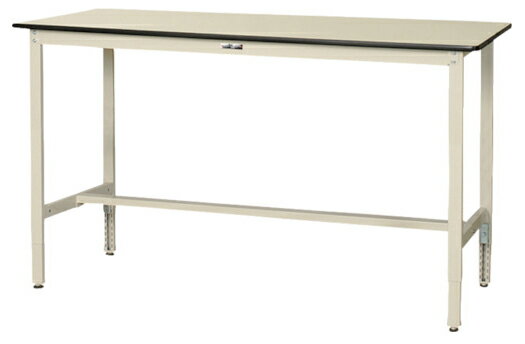 ●u.ヤマキン/山金工業【SWRAH-1590-II】ワークテーブル 300シリーズ 高さ調整タイプ H900〜H1200 塩ビシート天板 アイボリー 組立式