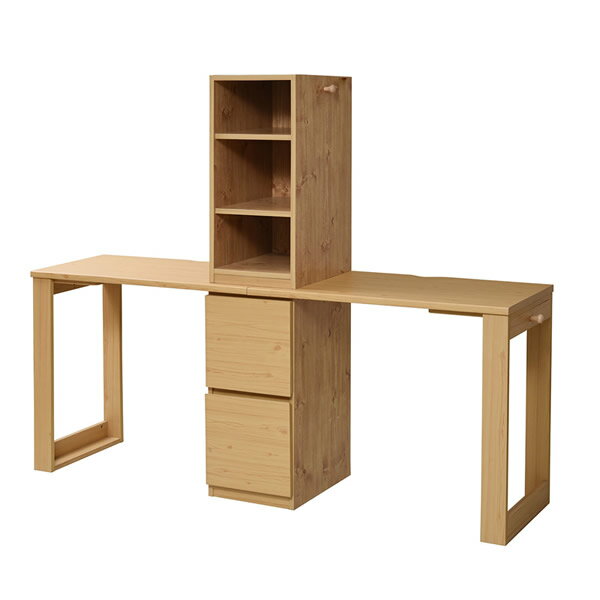 JKプラン ツインデスク 学習デスク 勉強机 単体使用可能 幅180 奥行45 高さ145 FWD-0002SET-NA ナチュラル【送料無料】【KK9N0D18P】