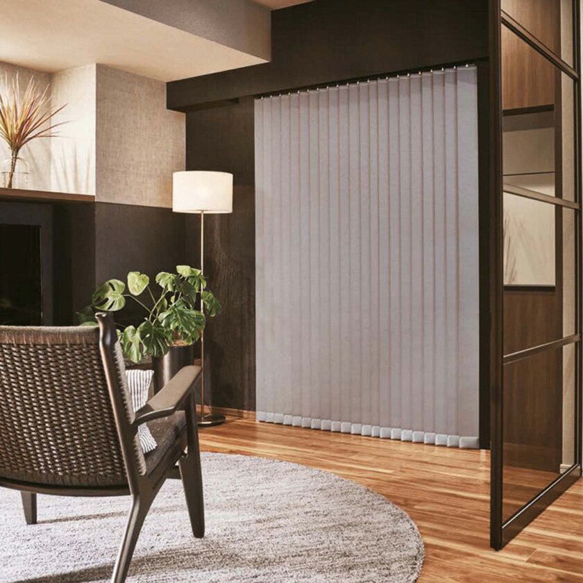 タテ型ブラインド▼アルペジオ 生地名:ラフィー遮光 標準タイプ センターレーススタイル 100mm 125mm(ミラーレース遮熱100mm) ループコード式 バランスウェイト:ミニマル▼ニチベイ A8849〜8868 【製品幅1605〜2000×製品高さ1610〜2000mm】