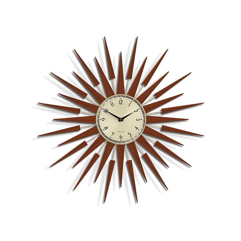 掛け時計 ミッドセンチュリー ニューゲート ウォールクロック 直径65cm 太陽 NEWGATE The Pluto PLUTOG Mid-Century Sunburst Wall Clock | Wooden Sunray