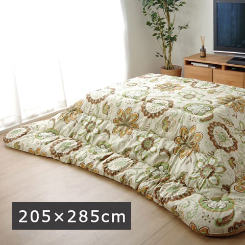 【楽天スーパーSALE_10%OFF】こたつ布団 長方形大 国産 花柄 掛け単品 ブラウン 約205×285cm 6柄シリーズ【送料無料】※同梱不可