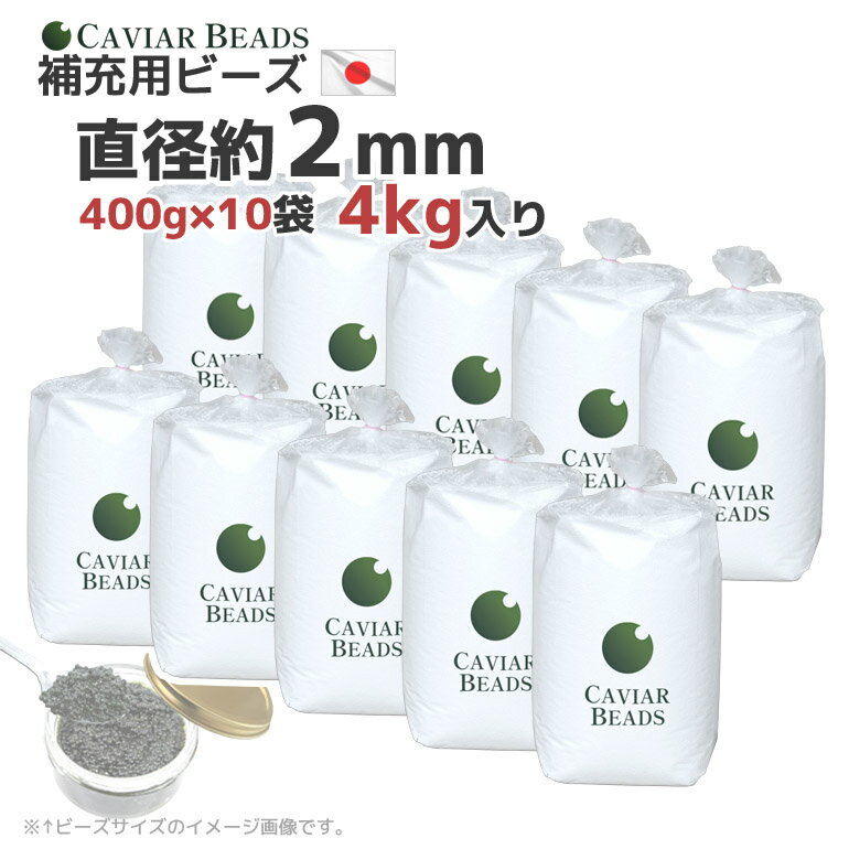 日本製 CAVIAR BEADS 補充用ビーズ 400g入り×10袋 割安 直径約2mm ビーズクッション 中材 おかわり キャビアビーズ 送料無料 大容量 大量 業務用 ビーズ中身 ヌードビーズ 補充ビーズ ヌードクッション 中身 4kg 詰め替え 手芸 ハンドメイド