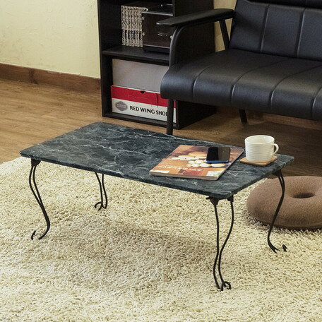 モダン折脚テーブル・角型 80×40cm MBK/MWH 長方形 四角 レクタングル スクエア テーブル 折れ脚