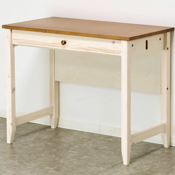 デスク 幅90 本体のみ パソコンデスク デスク 大人の勉強机 木製 省スペースパソコンデスク 天然木 QSM-180 袖別売り