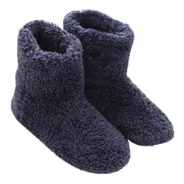 mianshe 北欧 ルームシューズ もこもこ ルームブーツ 暖かい ボアスリッパ 男女兼用 (ブルー XXLサイズ 29.5cmくらいまで)