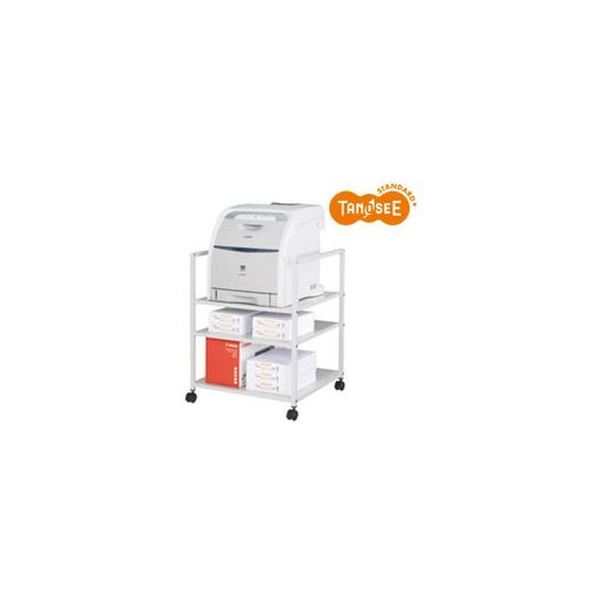 (まとめ)TANOSEE プリンターワゴン レーザープリンター用 W570×D550×H700mm 1台【×3セット】 [代引き不可]
