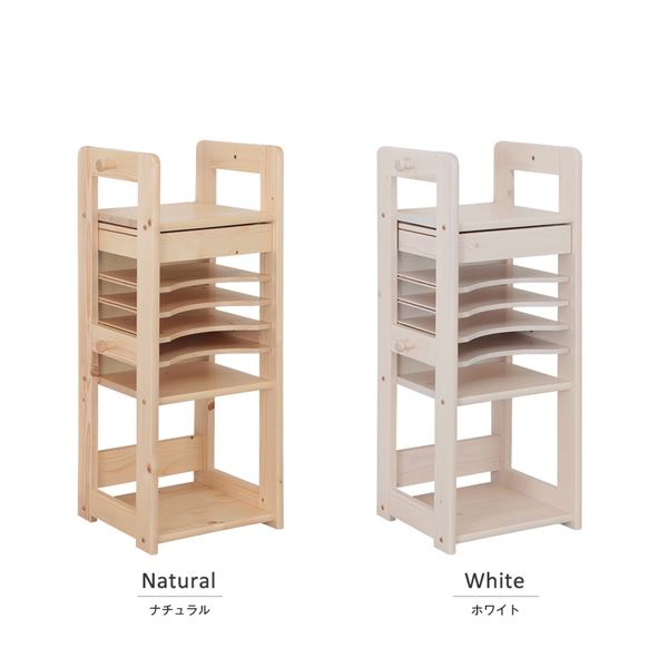 ランドセルラック / 子供部屋収納 【ナチュラル】 幅38cm 木製 フック付き 『天然木ジュニアシリーズ』 【組立品】