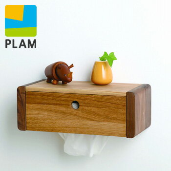 ◎PLAM SANDO プラム サンドシリーズ 飾り棚 ティッシュケース PL1SND-0040000-OWOL[壁掛けのティッシュペーパーホルダーは小物なども置けてインテリアを楽しめる木製の雑貨]