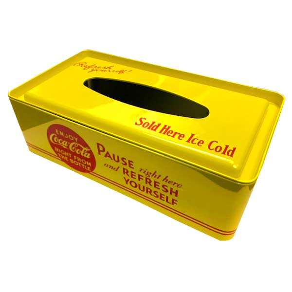 NEW コカコーラ ティッシュケース ブリキ製 [Enjoy/YE] Coca-Cola アメリカン雑貨