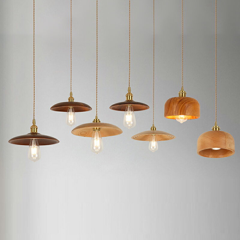 送料無料 インテリア照明 吊下げ灯 ペンダントライト 木製 カフェ屋 本屋用 お茶室 デザイン感 原木灯 食卓用 カフェ風 レストラン アンティーク風 ダクトレール 引掛シーリング用 工事不要 簡単設置 アジャスター付 電球付