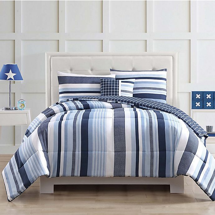 [RDY] [送料無料] My World Mason Stripe 4点セット フルコンフォーターセット [楽天海外通販] | My World Mason Stripe 4 Piece Full Comforter Set