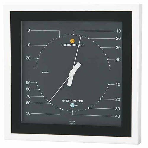 EMPEX (エンペックス) 温度・湿度計 MONO 温度・湿度計 置き掛け兼用 MN-4832 ブラック【送料無料】