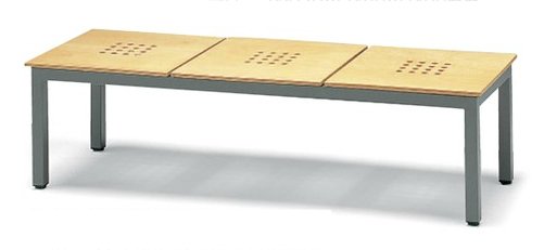 ロビーチェア 木製座面 幅1460mm ロビー椅子 ソファ ベンチ 待合椅子 ナチュラル 3人用 国産 スチール脚 塗装 SANKEI サンケイ CL373-MW