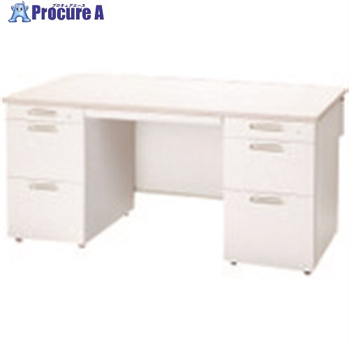 PLUS 671412)LA 両袖机 LA-W147D-33 WS/W4 LA-W147D-33 WS/W4 1台 ■▼209-2009 【送料都度見積】