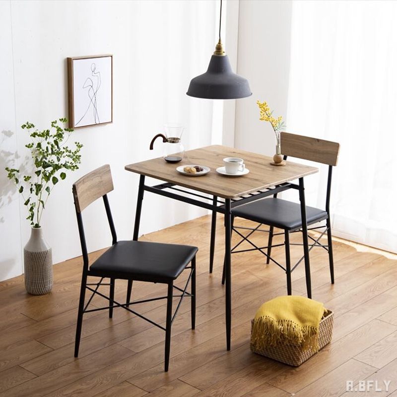 【ダイニング3点セット】テーブル 食卓用 カフェ ダイニングテーブル ダイニングチェアー チェア 2人用 新生活 椅子 イス いす クッション ホワイト おしゃれ 清潔感 モダン ブラック アイアン スチール 幅70 正方形 コンパクト セット販売
