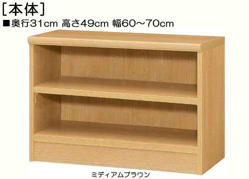 子供部屋本棚 高さ49cm幅60〜70cm奥行31cm厚棚板(棚板厚み2.5cm)絵本ラック 客室棚 幅オーダー1cm単位 タフ棚板ボード 子供部屋本棚