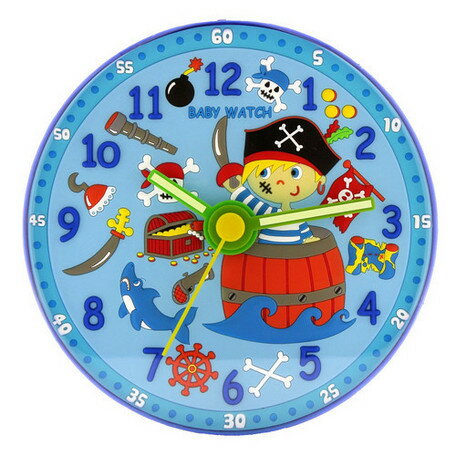 掛け時計 子供部屋 フランス発 ベビーウォッチ 海賊  HL002