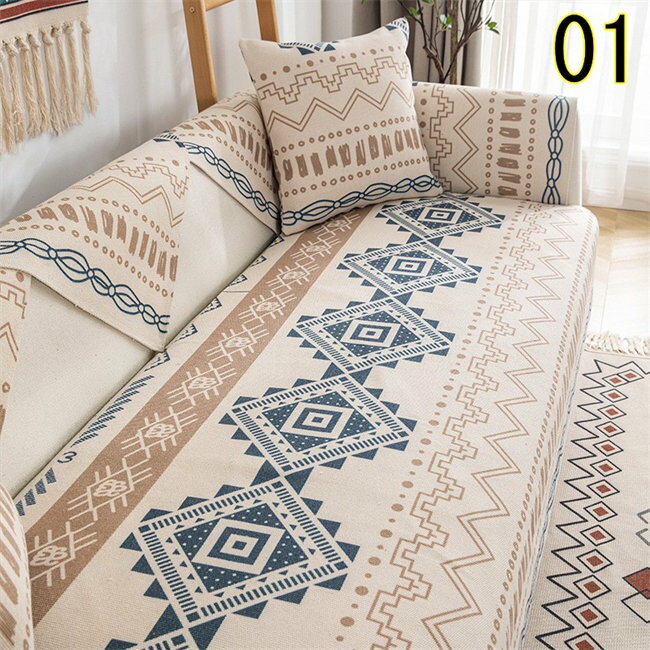 ソファーカバー 北欧 マルチカバー 3人掛け 2人掛け 1人掛け モロッコ 丸洗い 洗濯OK ソファー保護 キズ防止 汚れ防止 四季用 ソファーシート滑り止め 綿麻 6色 ボヘミアン