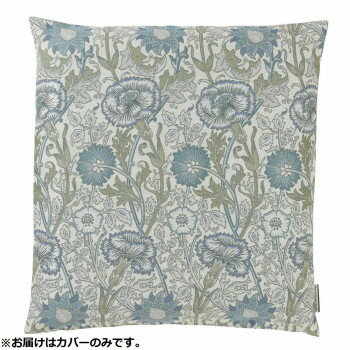 【暮らしラクラク応援セール】川島織物セルコン Morris Design Studio ピンクアンドローズ 座布団カバー 55×59cm LL1718 B ブルー【取り寄せ・返品不可商品】
