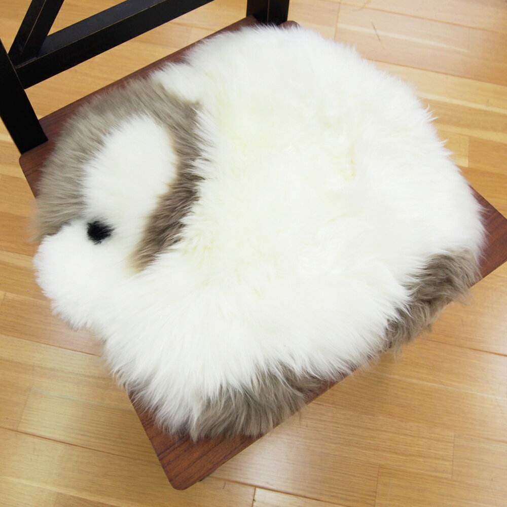 高級感があり可愛いムートンクッション 羊 S-06 ピンク サイズ32×40cm 萩原 [天然ムートン 羊毛皮100%]