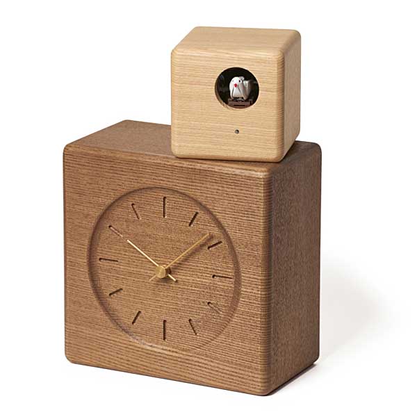 送料無料 掛け時計 レムノス Lemnos クロック Clock 鳩時計 Cubist Cuckoo Clock ブラウン ナチュラル GTS19-04B リビング 寝室 キッチン オフィス 会社 カフェ お店 ショップ *受注後に納期をお知らせ致します。