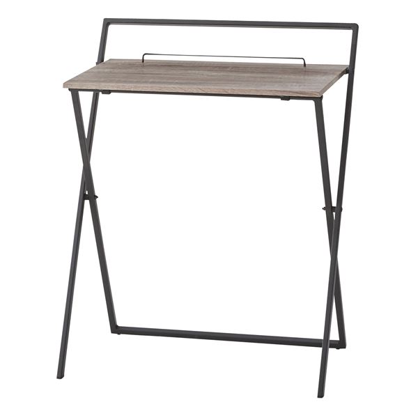 フォールディングデスク/折りたたみ机 ブラック 幅64cm スチールフレーム 木目調 PT-780BK デスク パソコンデスク