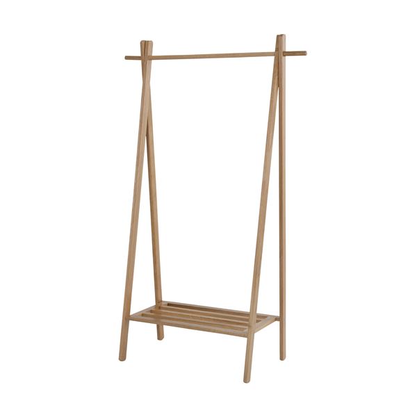 【ポイント20倍】ハンガーラック 衣類収納 幅89cm ナチュラル 木製 棚付き リビング 寝室 ベッドルーム インテリア家具