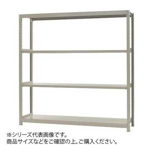 【同梱・代引き不可】軽中量ラック 耐荷重200kgタイプ 単体 間口900×奥行300×高さ2400mm 4段 アイボリー