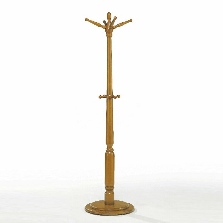 ポールスタンド PS-1010 木製 おしゃれ 上品 アンティーク調 スリム エントランス 玄関 省スペース ハンガースタンド ポールハンガー コートハンガー 洋服掛け リビング 【曙工芸】 W450×D450×H1750mm