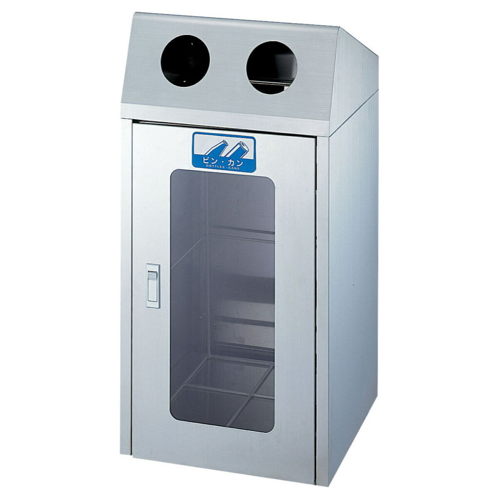 屋内用ゴミ 業務用ダストボックス 60L 丸穴蓋 1面窓付き リサイクルボックス CS-2ST ( 法人限定 送料無料 山崎産業 コンドル 分別ゴミ箱 60リットル ゴミ箱 ステンレス 分別 ごみ箱 分別ごみ箱 屋内 ステンレス製 ) 【39ショップ】