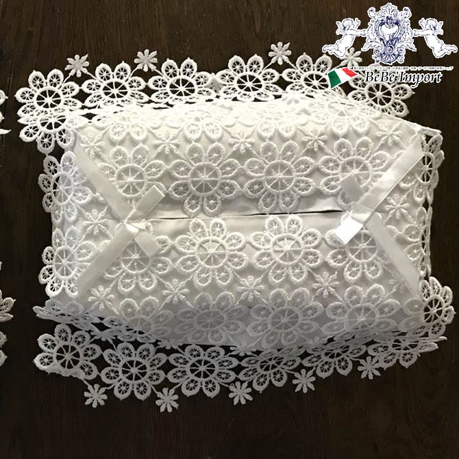 9/4_20時から【特別価格】ALL Lace ティッシュボックスカバー(ホワイト)【アンティーク調 クラシック エレガント フレンチシック インテリア雑貨 レース フラワーモチーフ ヨーロピアン】