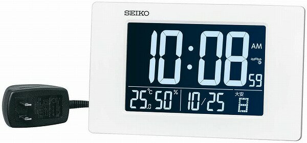 【送料無料】SEIKO CLOCK (セイコークロック) 置時計 電波 白 DL214W 掛けた場合:120×195×24mm、置いた場合:116×195×60mm ■送料無料※北海道・九州・沖縄・離島は別途送料(1080円〜2160円)